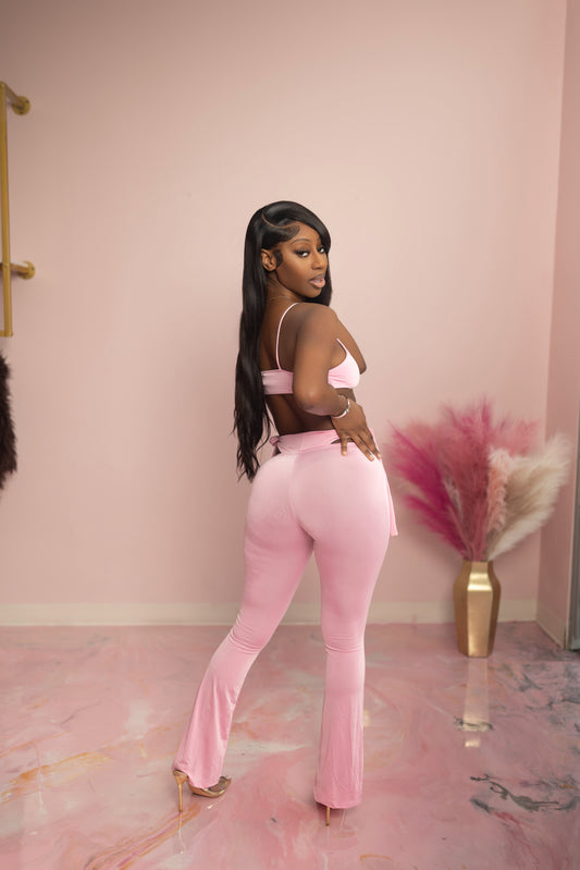 Bow Cut-Out Sexy Pants Set